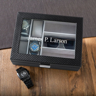 Personalized Watch Box & Sunglasses Box Combo